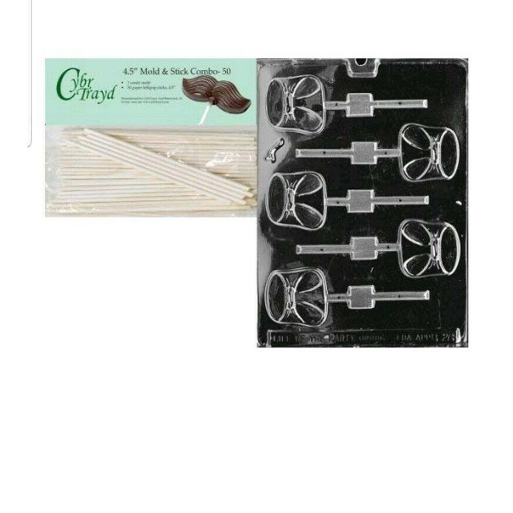 Cybrtrayd Diaper Lolli Chocolate Candy Mold +25 Bag 00045stk25b-B026 Baby Shower